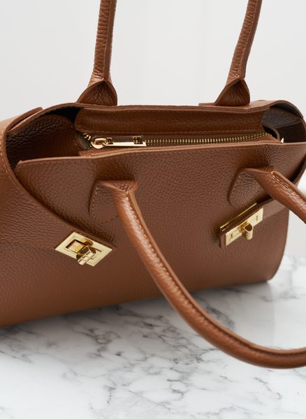 Real leather handbag Glamorous by GLAM - Brown -