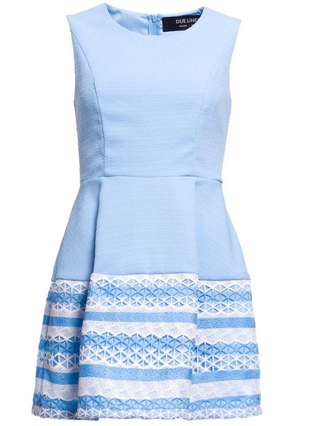 Vestido de mujer con corte en A Due Linee - Azul -