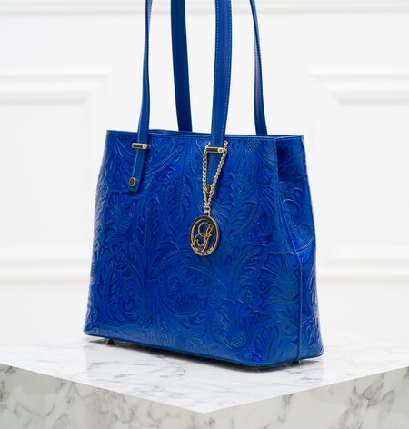 Real leather shoulder bag Glamorous by GLAM - Blue -