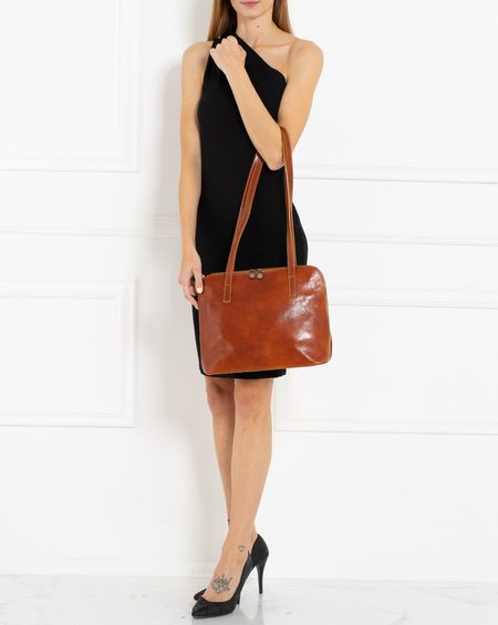 Real leather shoulder bag Glamorous by GLAM Santa Croce - Brown -