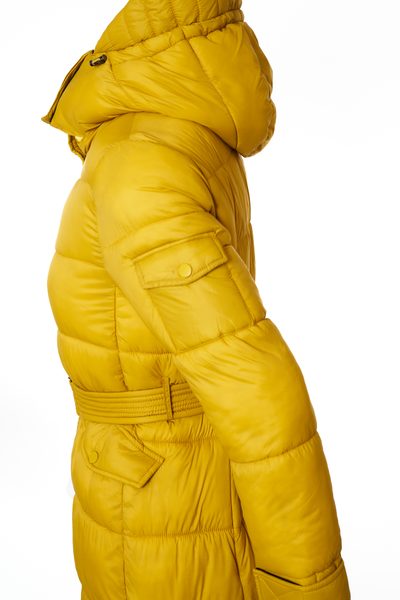Dámská zimní bunda žlutá s páskem -