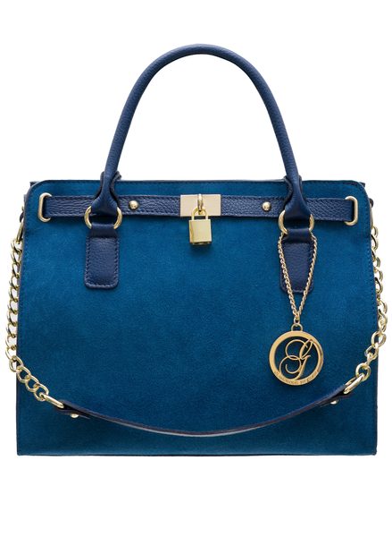 Real leather handbag Glamorous by GLAM - Blue -