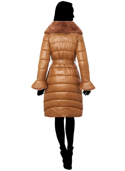 Dámská zimní bunda camel prošívaná -