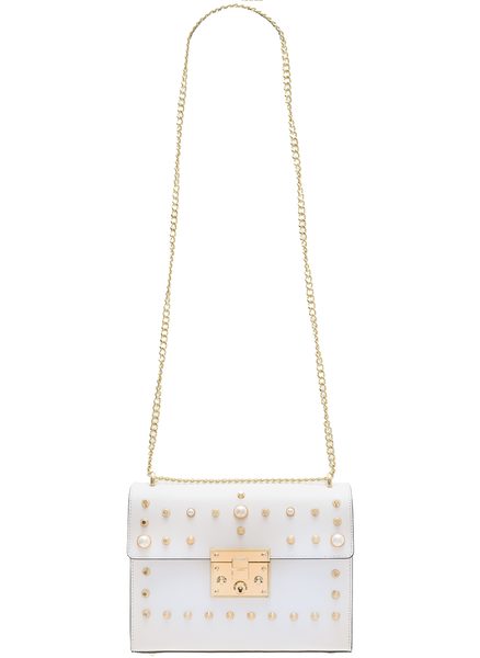 Geantă din piele crossbody pentru femei Glamorous by GLAM - Albă -