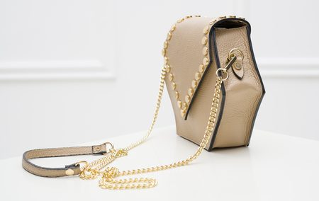 Real leather crossbody bag Glamorous by GLAM - Beige -