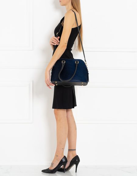 Real leather shoulder bag Glamorous by GLAM - Dark blue -