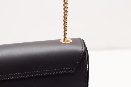 Dámská luxusní kožená kabelka přes rameno - černá -