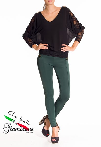 Halenka s krajkou-černá -