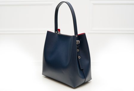 Kožená kabelka MARIA - tmavě modrá -