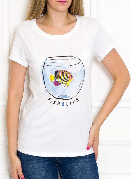 Women's T-shirt Due Linee - White -