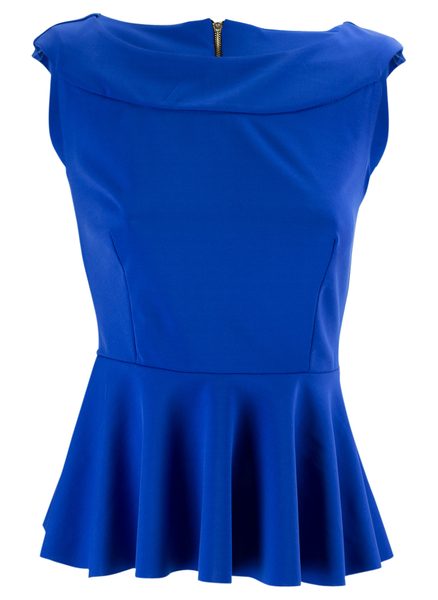 Peplum top modrý -