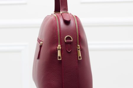 Real leather handbag Glamorous by GLAM - Wine -