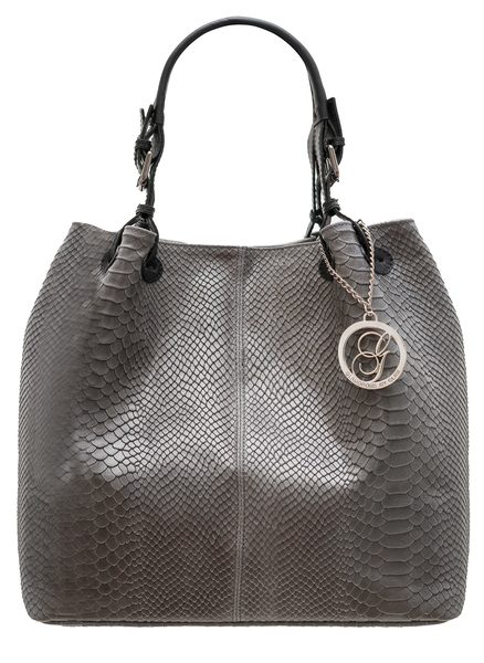 Real leather handbag Glamorous by GLAM - Grey -