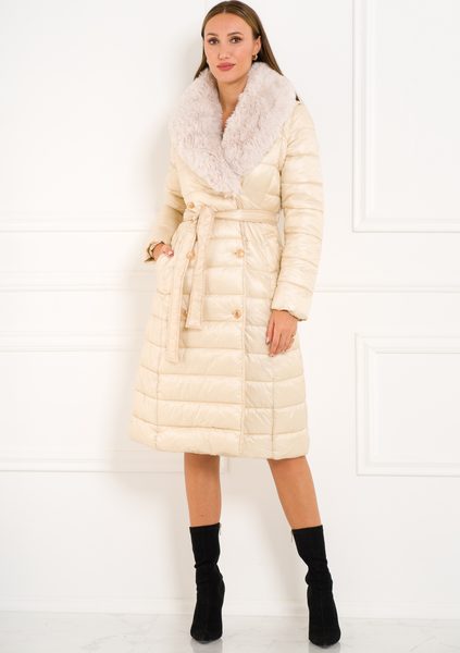 Damska kurtka zimowa Due Linee - beżowy -