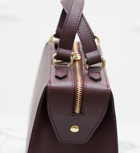 Real leather handbag Glamorous by GLAM - Wine -