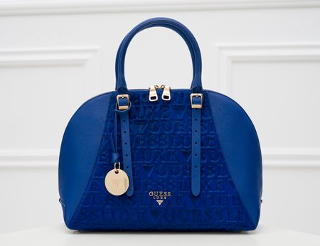 Real leather handbag Guess Luxe - Blue -