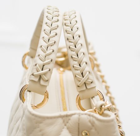 Real leather handbag Glamorous by Glam - Beige -