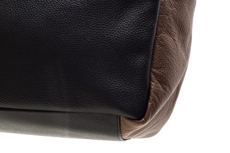 Dámska kožená kabelka cez plece čierno - hnedá -