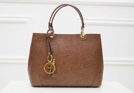 Real leather handbag Glamorous by GLAM - Brown -