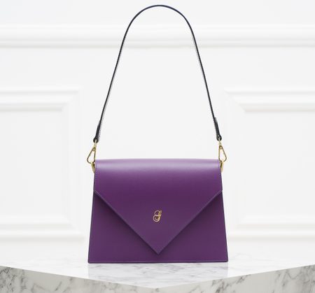 Damska skórzana torebka na ramię Glamorous by GLAM -purpurowy -