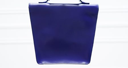 Damska skórzana torebka do ręki Guy Laroche Paris - niebieski