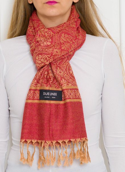 Women's scarf Due Linee - Red -