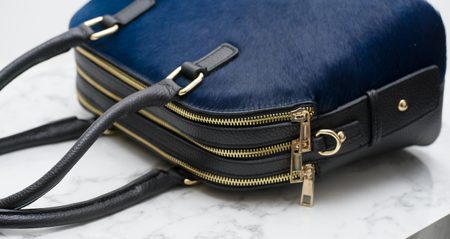 Real leather shoulder bag Glamorous by GLAM - Dark blue -