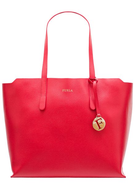 Real leather shoulder bag Furla - Red -