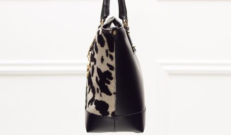 Bolso de cuero de mano para mujer Glamorous by GLAM - Blanco-negro -