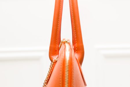 Dámská kožená kabelka ze safiánové kůže - oranžová -