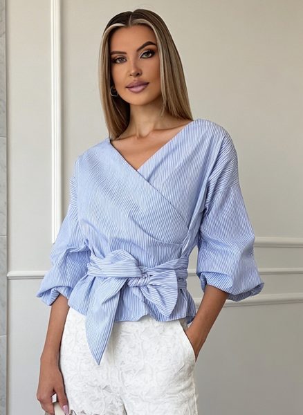 Women's top Due Linee - Blue -