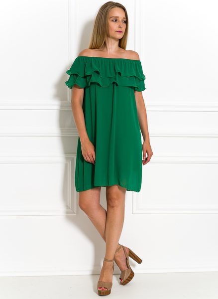 Dámské letní šaty s volánem zelené -