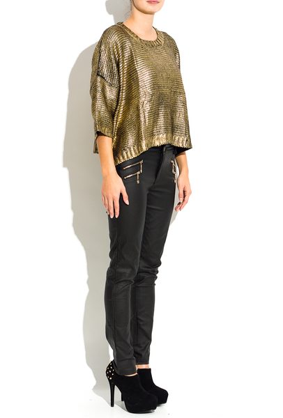 Dámský svetr zlatý - černý -