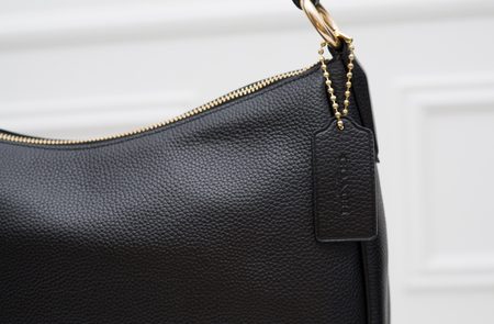 Real leather shoulder bag Coach - Black -
