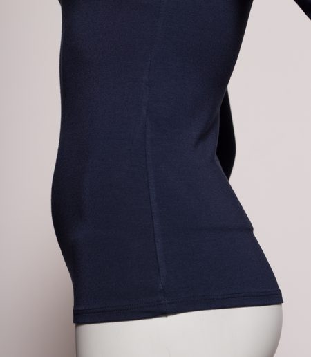 Dámské jednoduché triko - V výstřih - modrá -