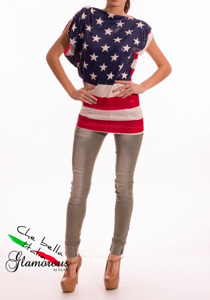 GbyG tunika dámska s americkou vlajkou -