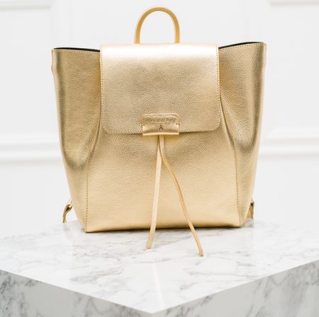 Real leather backpack PATRIZIA PEPE - Gold -