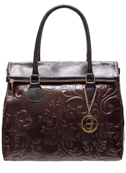 Real leather handbag Glamorous by GLAM - Brown -