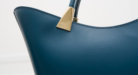 Kožená elegantní kabelka malá - modrá -