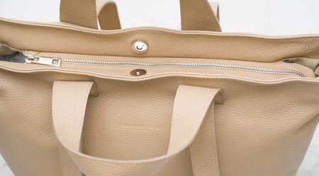 Real leather shoulder bag Glamorous by GLAM - Beige -