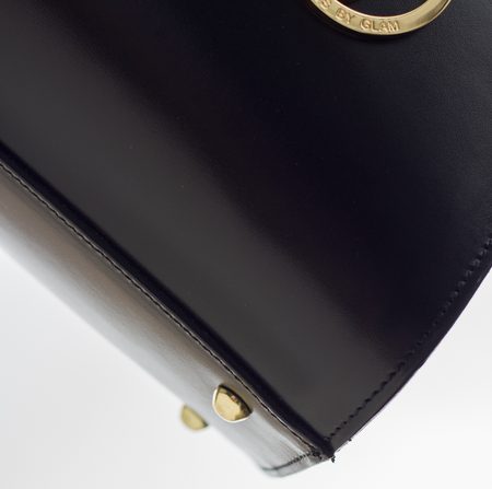 Dámská kožená kabelka kufřík - černá -