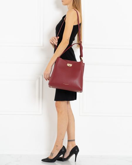 Real leather shoulder bag Glamorous by GLAM - Wine -