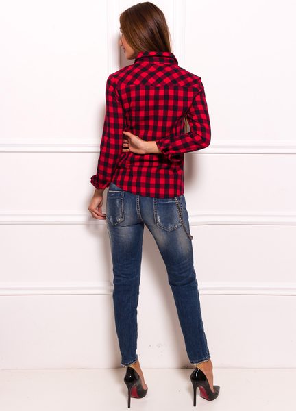 Dámská kostkovaná košile - červená -