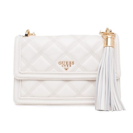 Női bőr crossbody Guess Luxe - Fehér -