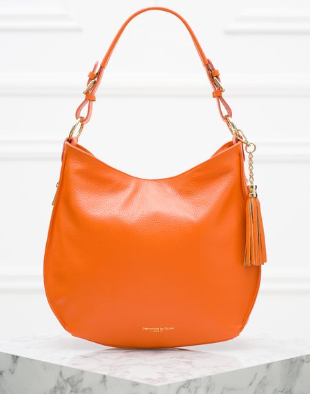 Real leather shoulder bag Glamorous by GLAM - Orange -