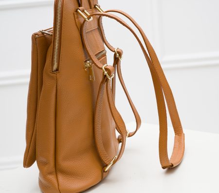 Women's real leather backpack Glamorous by GLAM - Brown -