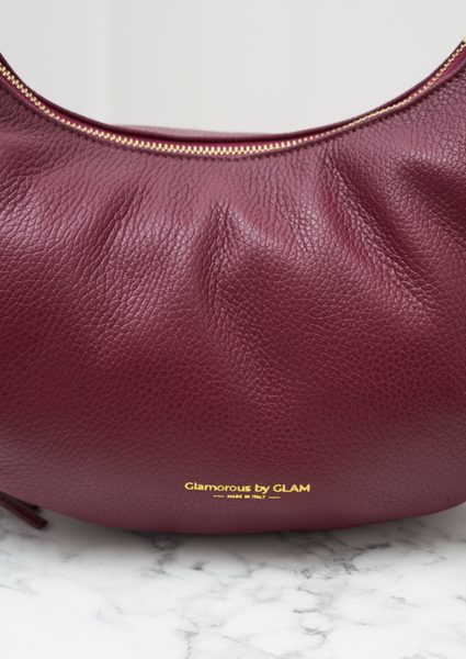 Real leather shoulder bag Glamorous by GLAM - Wine -