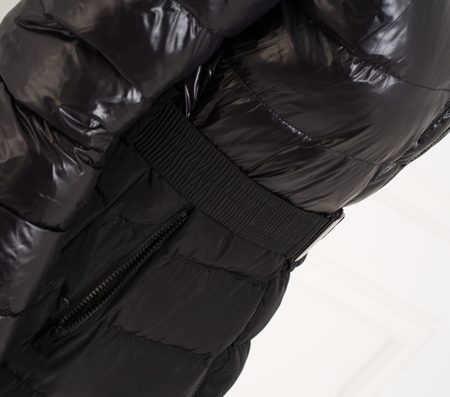 Giacca invernale donna con vera volpe Due Linee - Nero -