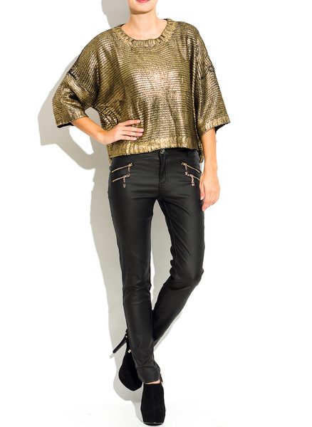 Dámský svetr zlatý - černý -