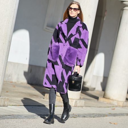 Women's coat Due Linee - Violet -